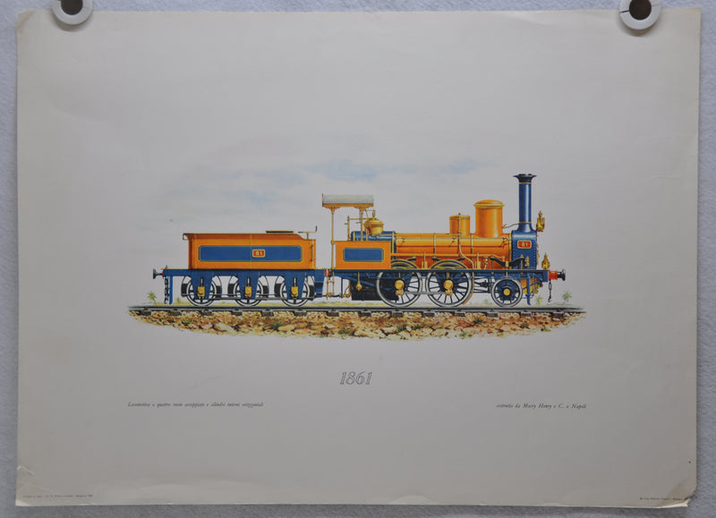 Casa Editrice Capitol 1861 2-4-0 Locomotive Marcy Henry Art Print 17 x 23   - TvMovieCards.com