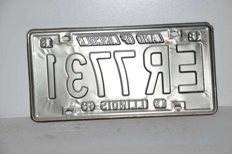 1968 Illinois License Plate #ER7731 Passenger Car Original Tag YOM Rat Rod   - TvMovieCards.com