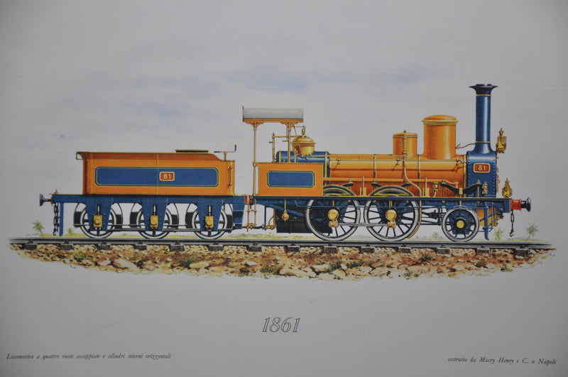 Casa Editrice Capitol 1861 2-4-0 Locomotive Marcy Henry Art Print 17 x 23   - TvMovieCards.com