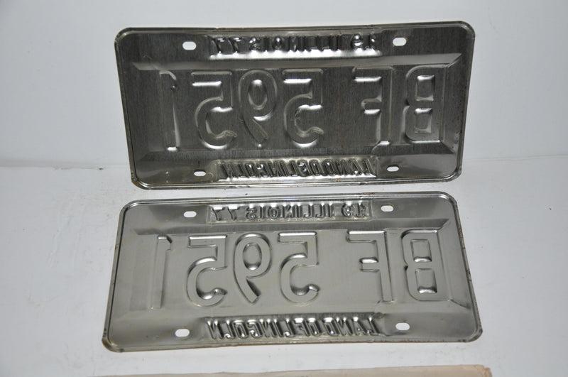 1977 Illinois License Plate Pair #BF 5951 Passenger Car Original Tag YOM Rat Rod   - TvMovieCards.com