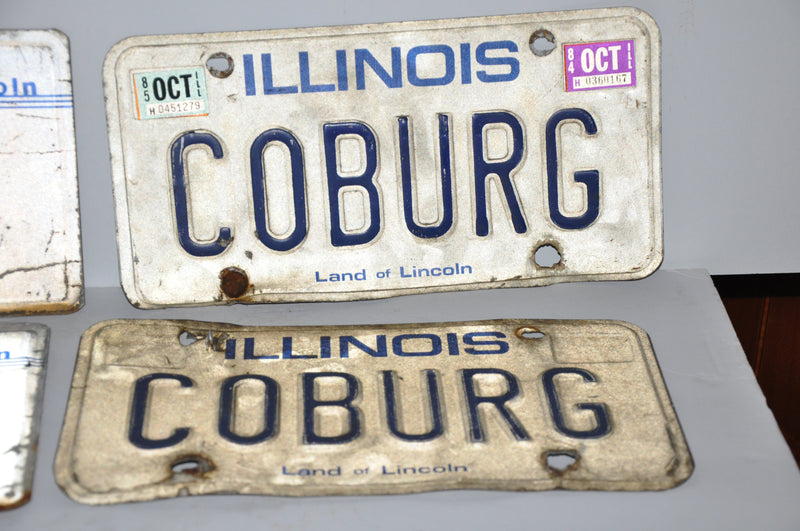 1979/1985 Illinois License Plate Vanity Pair #COBURG Passenger Tag YOM Rat Rod   - TvMovieCards.com