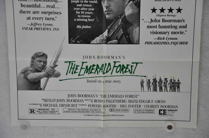 1985 The Emerald Forest Original 1SH Movie Poster 27x41 Powers Boothe Meg Foster   - TvMovieCards.com