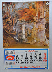Yugoslavia Airlines Olympics Travel Poster JAT June 1983 Calendar 26" x 38"   - TvMovieCards.com