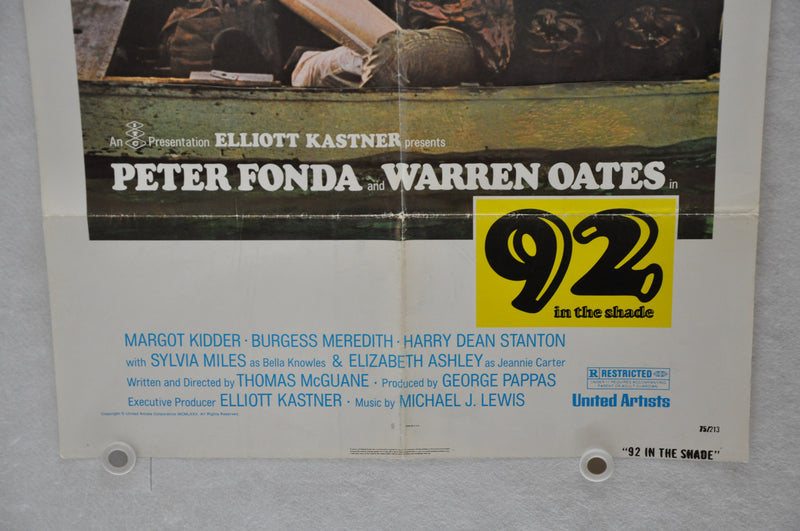 1975 92 in the Shade Original 1SH Movie Poster 27 x 41 Peter Fonda, Warren Oates   - TvMovieCards.com