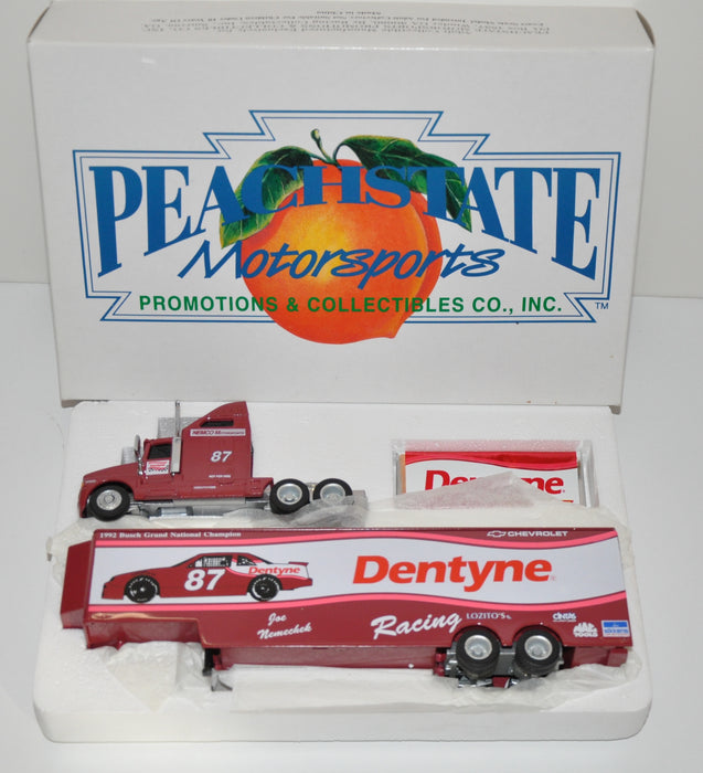 Peachstate Motor Sports #87 Joe Nemechek DENTYNE Drop Bed Trailer Truck   - TvMovieCards.com