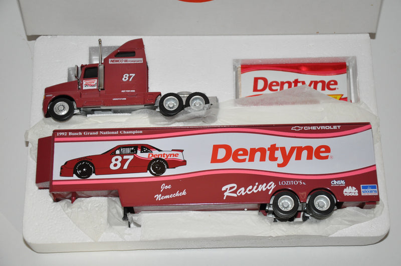 Peachstate Motor Sports #87 Joe Nemechek DENTYNE Drop Bed Trailer Truck   - TvMovieCards.com