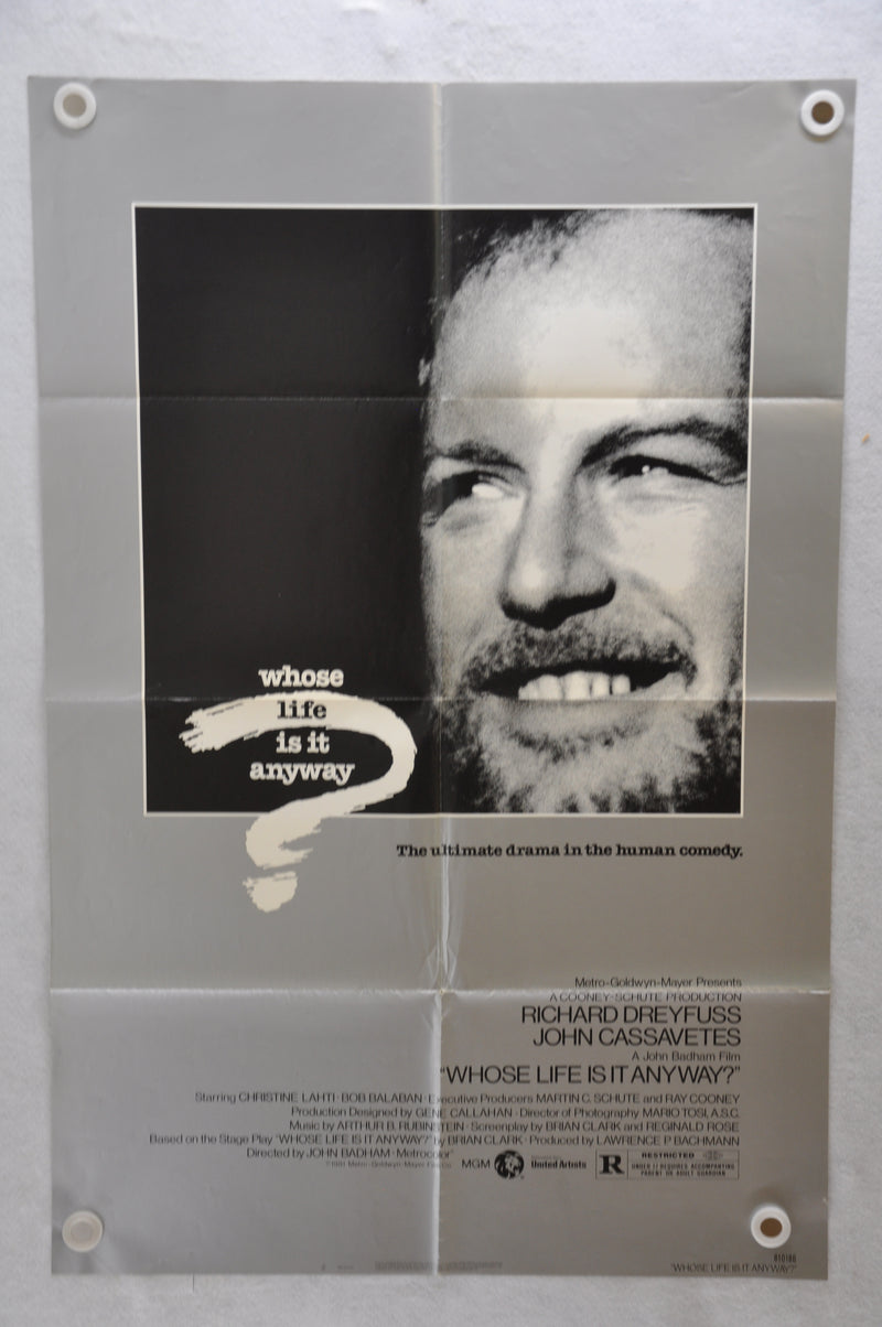 1981 Whose Life Is It Anyway? Original 1SH Movie Poster 27 x 41 Richard Dreyfuss   - TvMovieCards.com