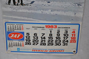 Yugoslavia Airlines Olympics Travel Poster JAT December 1983 Calendar 26" x 38"   - TvMovieCards.com