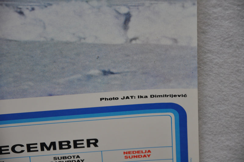 Yugoslavia Airlines Olympics Travel Poster JAT December 1983 Calendar 26" x 38"   - TvMovieCards.com