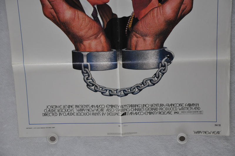 1973 Happy New Year Original 1SH Movie Poster 27 x 41 Lino Ventura Fabian   - TvMovieCards.com