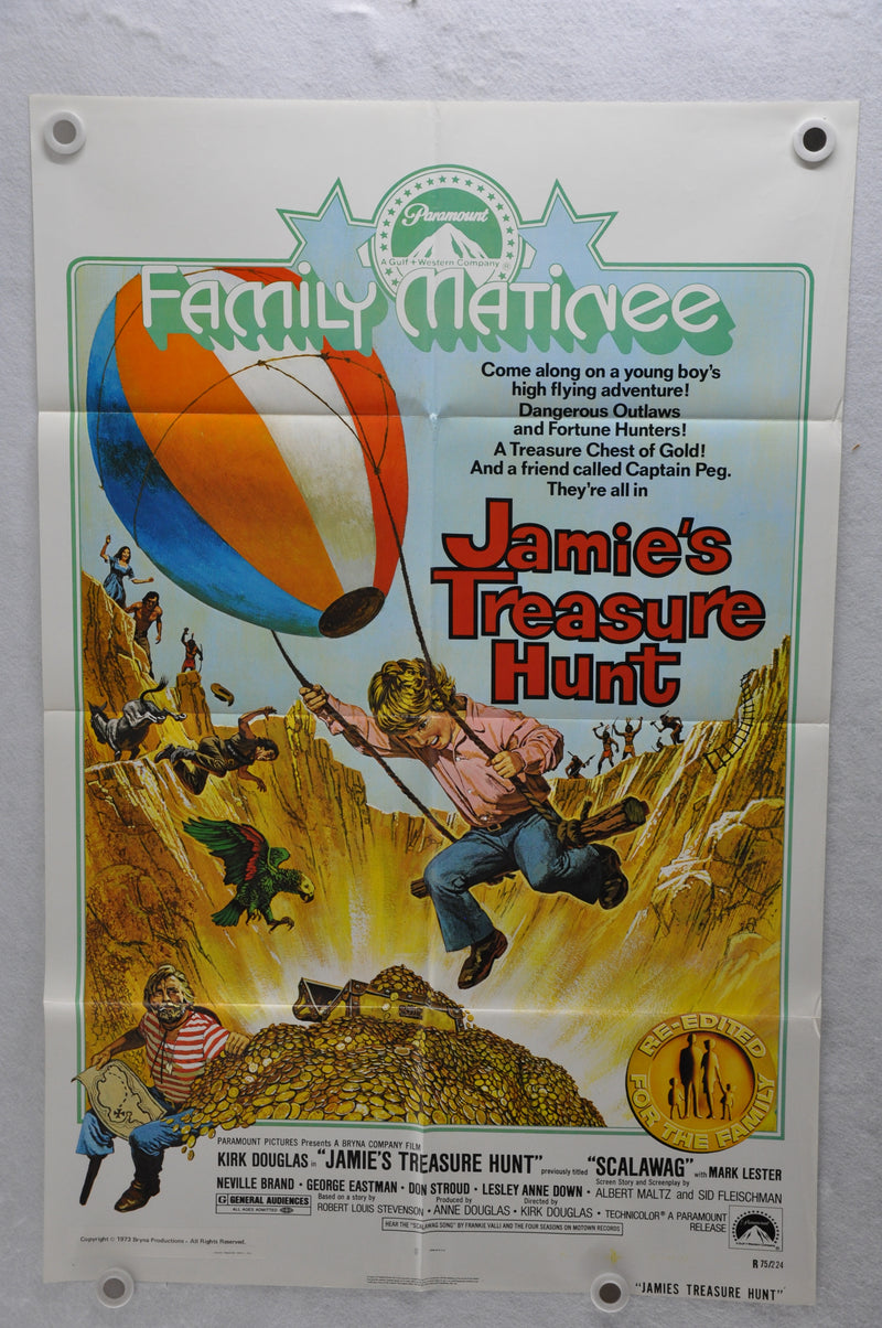 1975 Scalawag (aka Jamie's Treasure Hunt) Original 1SH Movie Poster 27 x 41   - TvMovieCards.com