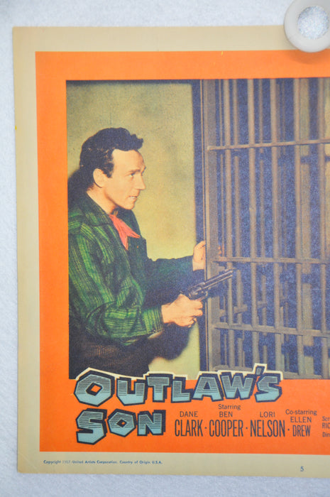 Outlaw's Son Lobby Card #5 Movie Poster Dane Clark, Ben Cooper, Lori Nelson   - TvMovieCards.com