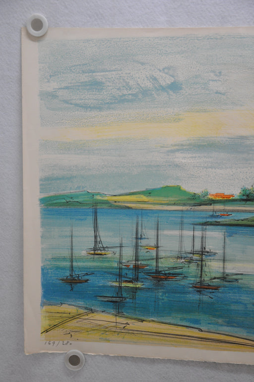 Reiter "Harbor Sailboat Scene" Signed Lithograph Print 21 x 30   - TvMovieCards.com