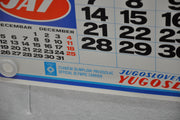 Yugoslavia Airlines Olympics Travel Poster JAT November 1983 Calendar 26" x 38"   - TvMovieCards.com