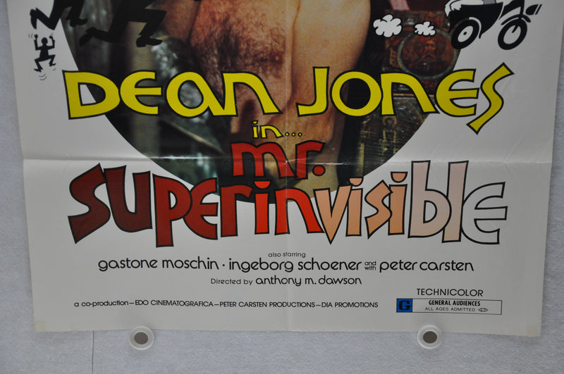 1970 Mr. Superinvisible Original 1SH Movie Poster 27 x 41 Dean Jones   - TvMovieCards.com
