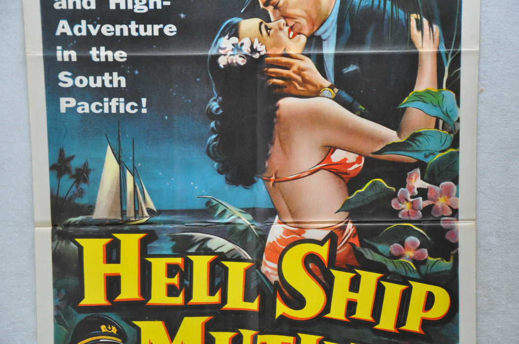 1957 Hell Ship Mutiny Original 1SH Movie Poster Jon Hall, John Carradine, Peter   - TvMovieCards.com