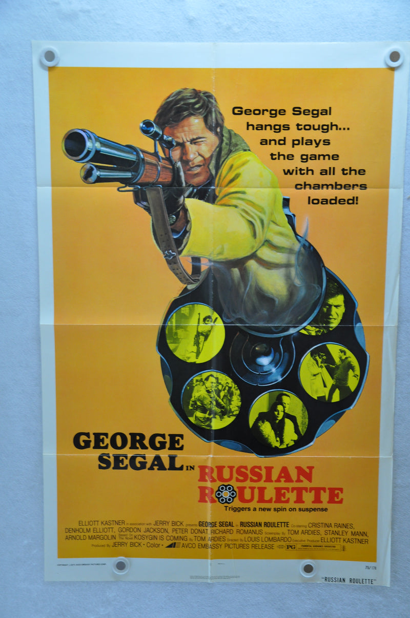 1975 Russian Roulette Original 1SH Movie Poster 27 x 41 George Segal   - TvMovieCards.com
