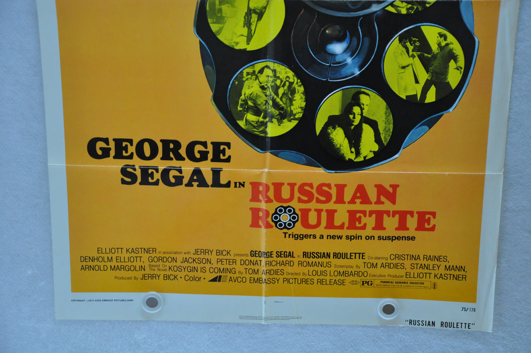 1975 Russian Roulette Original 1SH Movie Poster 27 x 41 George Segal   - TvMovieCards.com