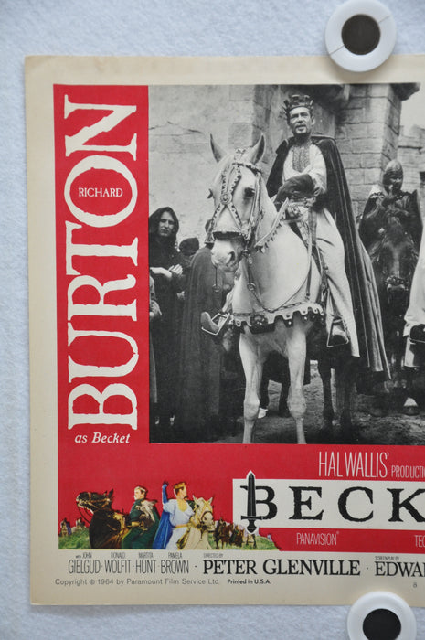 Becket 1964 Lobby Card #8 Movie Poster  Richard Burton, Peter O'Toole   - TvMovieCards.com