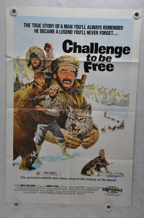 1975 Challenge To Be Free Original 1SH Movie Poster 27 x 41 Mike Mazurki   - TvMovieCards.com