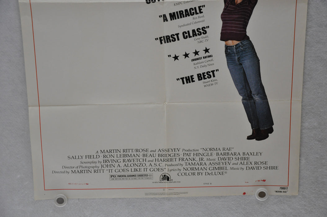 1979 Norma Rae Original 1SH Movie Poster 27 x 41 Sally Field Beau Bridges   - TvMovieCards.com
