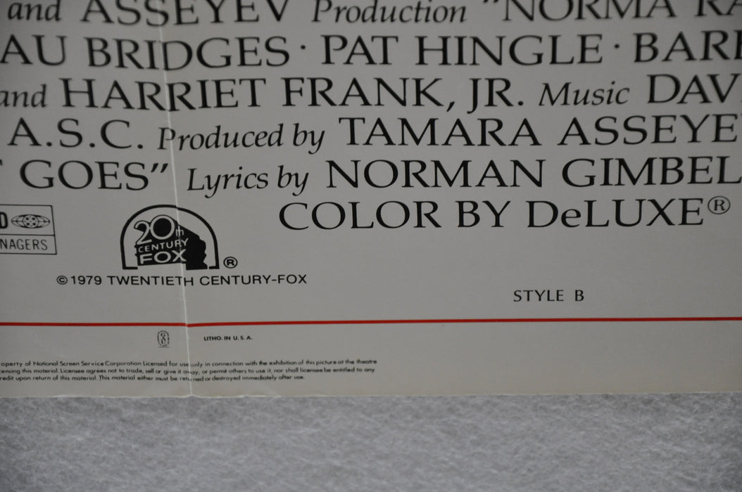 1979 Norma Rae Original 1SH Movie Poster 27 x 41 Sally Field Beau Bridges   - TvMovieCards.com