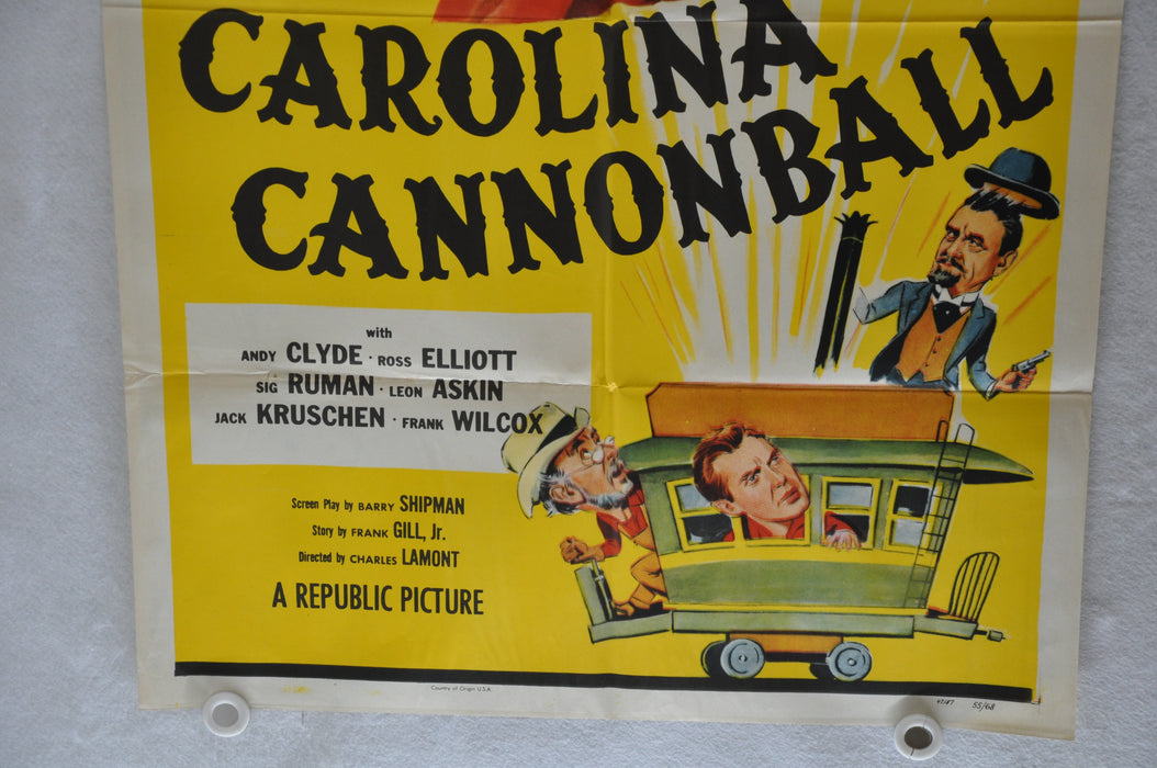 1955 Carolina Cannonball Original 1SH Movie Judy Canova, Andy Clyde, Ross Elliot   - TvMovieCards.com