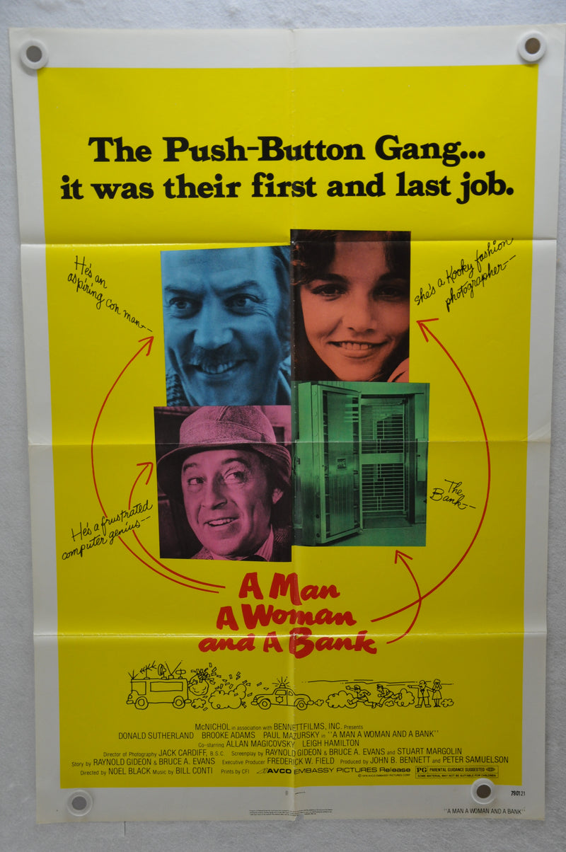 1979 A Man, a Woman and a Bank Original 1SH Movie Poster 27x41 Donald Sutherland   - TvMovieCards.com