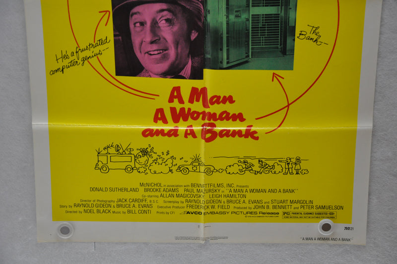 1979 A Man, a Woman and a Bank Original 1SH Movie Poster 27x41 Donald Sutherland   - TvMovieCards.com