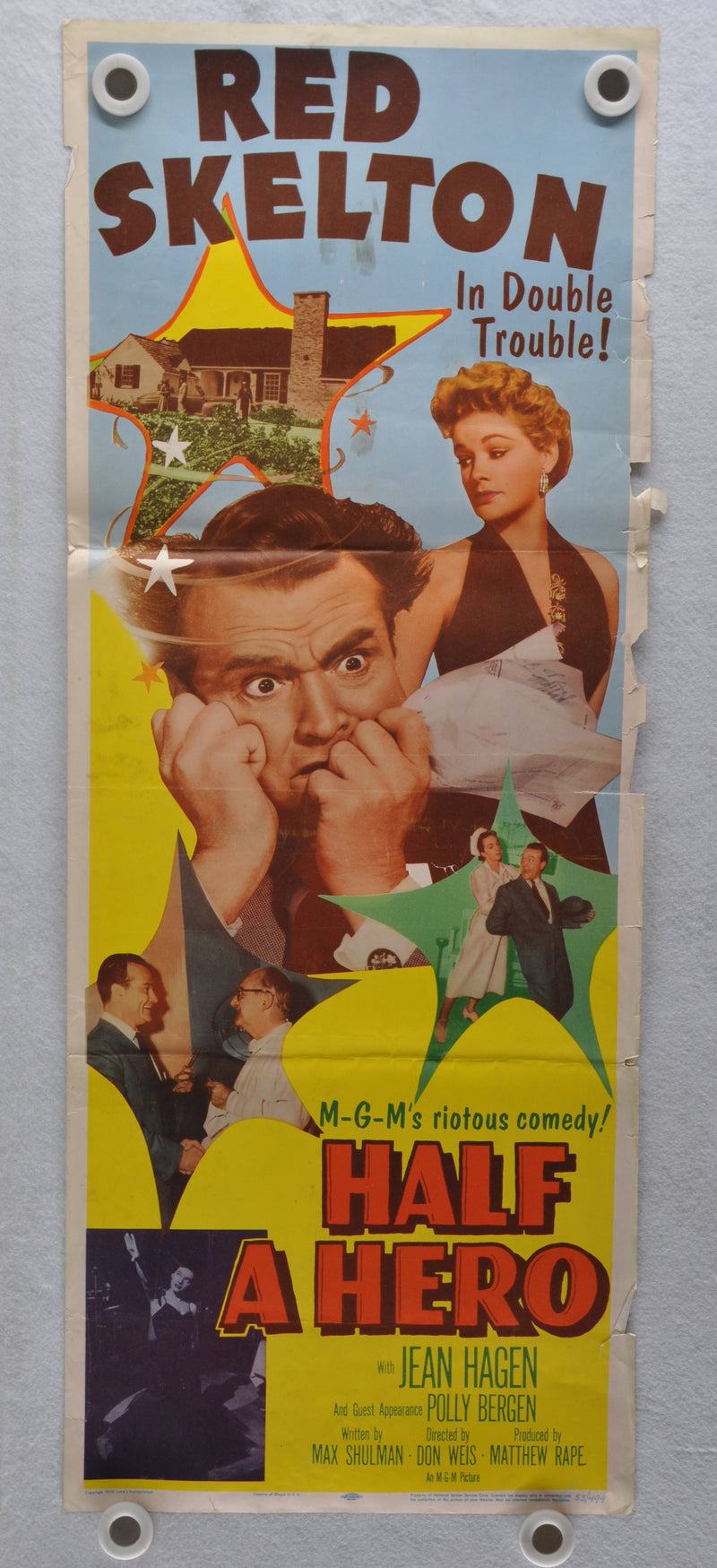 1953 Half A Hero Original Insert Movie Poster Red Skelton Jean Hagen   - TvMovieCards.com