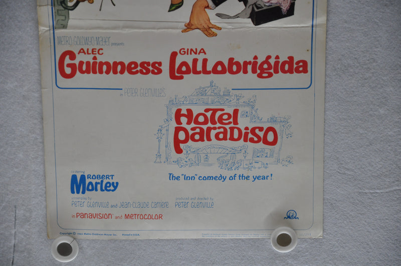 1966 Hotel Paradiso Original Insert Movie Poster Gina Lollobrigida, Alec Guinnes   - TvMovieCards.com