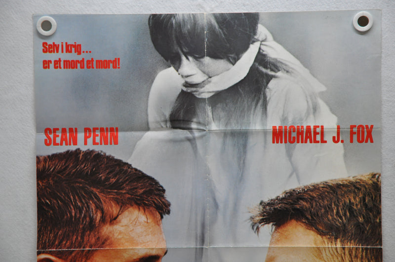 1989 Casualties of War Danish Original Movie Poster 24 x 33  Michael J. Fox   - TvMovieCards.com