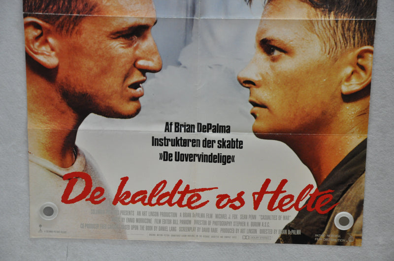 1989 Casualties of War Danish Original Movie Poster 24 x 33  Michael J. Fox   - TvMovieCards.com