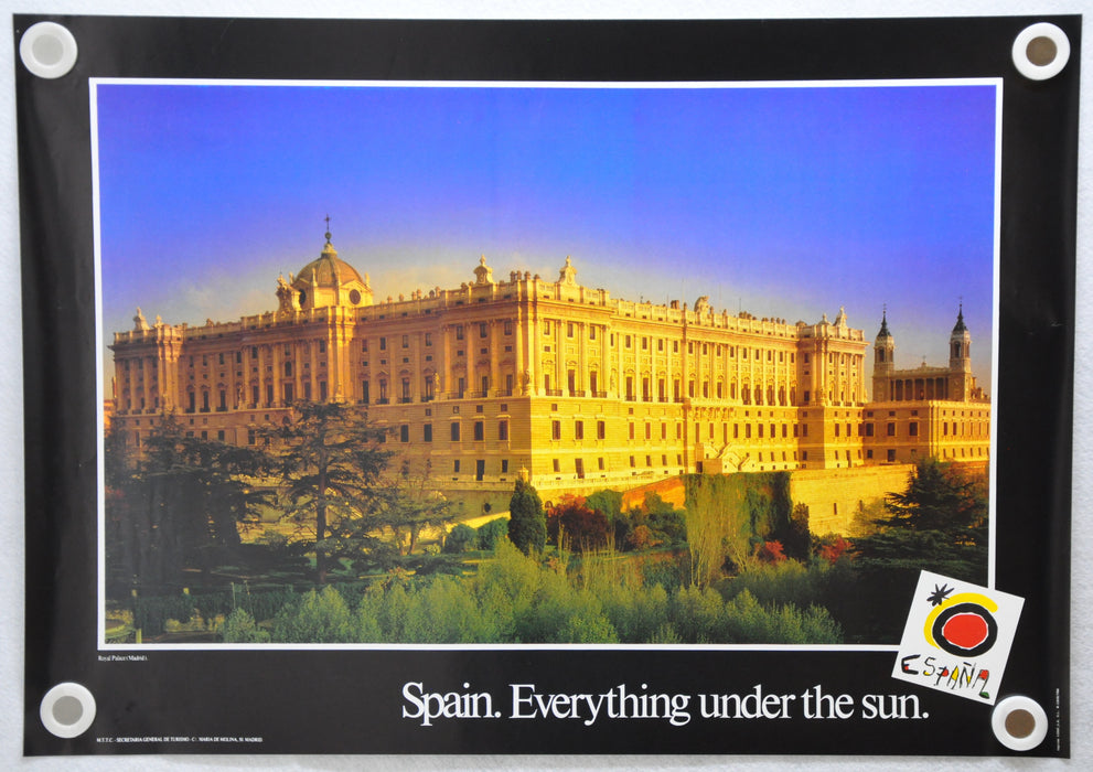 Vintage 1980s Spain Travel Poster Everything Under the Sun Royal Palace 19 x 26   - TvMovieCards.com