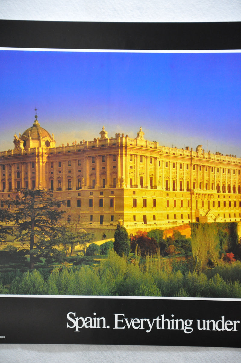 Vintage 1980s Spain Travel Poster Everything Under the Sun Royal Palace 19 x 26   - TvMovieCards.com