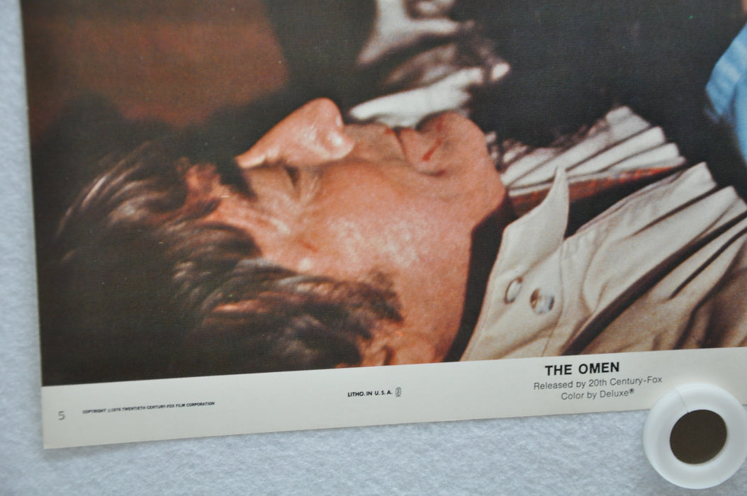 The Omen Lobby Card #5 1976 Movie Poster Gregory Peck Lee Remick Harvey Stephens   - TvMovieCards.com