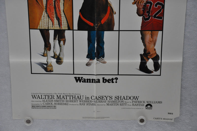1978 Casey's Shadow Original 1SH Movie Poster 27 x 41 Walter Matthau   - TvMovieCards.com