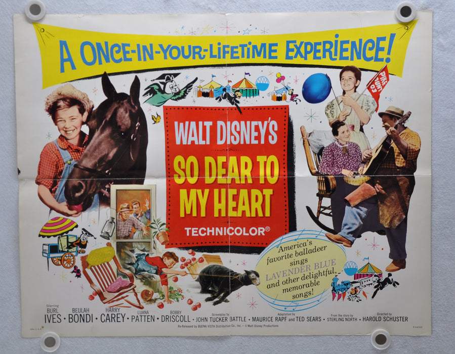 1964 So Dear To My Heart Original Half Sheet Rerelease Movie Poster Burl Ives   - TvMovieCards.com