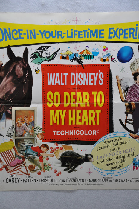 1964 So Dear To My Heart Original Half Sheet Rerelease Movie Poster Burl Ives   - TvMovieCards.com