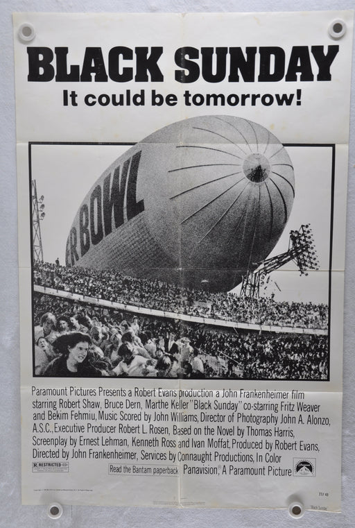 1977 Black Sunday Original 1Sh Movie Poster Robert Shaw, Bruce Dern, Marthe Kell   - TvMovieCards.com