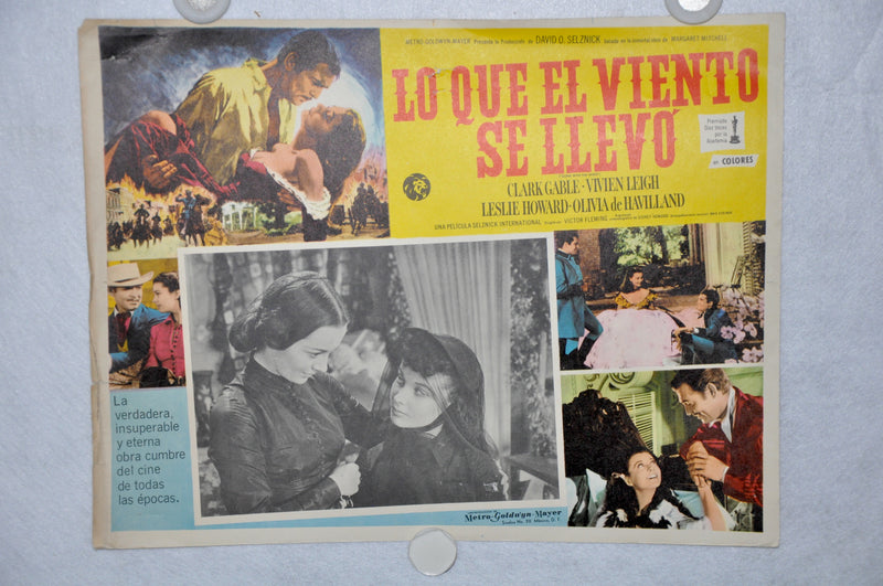 Gone With The Wind 1968 Mexican Lobby Card Movie Poster Clark Gable Vivien Leigh   - TvMovieCards.com