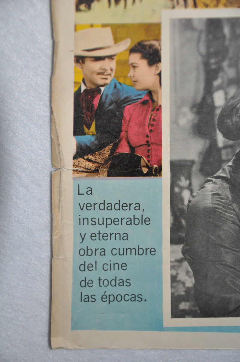 Gone With The Wind 1968 Mexican Lobby Card Movie Poster Clark Gable Vivien Leigh   - TvMovieCards.com