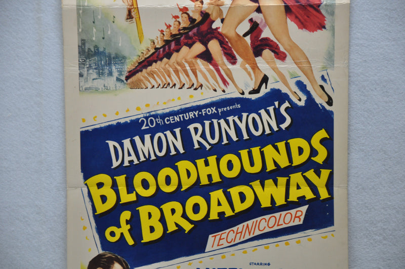 Bloodhounds of Broadway Original Insert Movie Poster Mitzi Gaynor Scott Brady   - TvMovieCards.com
