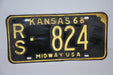 1968 Kansas License Plate # RS-824 Russell County Car Man Cave Chevy Ford   - TvMovieCards.com