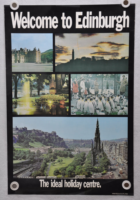 Vintage 1980s "Welcome to Edinburgh" Travel Poster " 20 x 30   - TvMovieCards.com