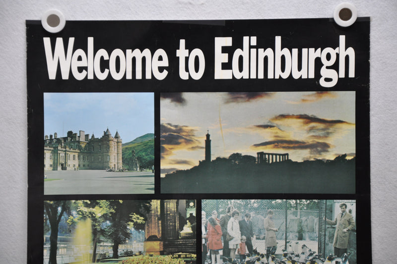Vintage 1980s "Welcome to Edinburgh" Travel Poster " 20 x 30   - TvMovieCards.com