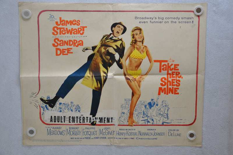 1963 Take Her Shes Mine Original Half Sheet Movie Poster James Stewart   - TvMovieCards.com