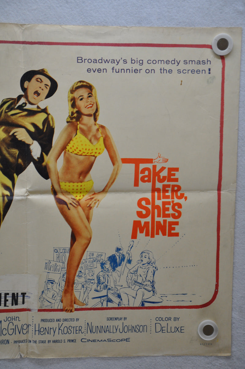 1963 Take Her Shes Mine Original Half Sheet Movie Poster James Stewart   - TvMovieCards.com