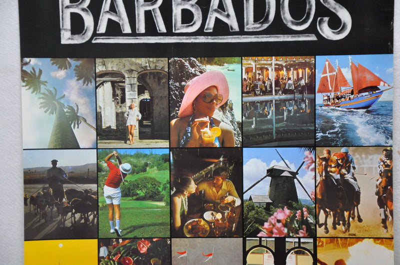 Vintage 1980s "Barbados" Advertising Tourism Travel Poster 22" x 28"   - TvMovieCards.com