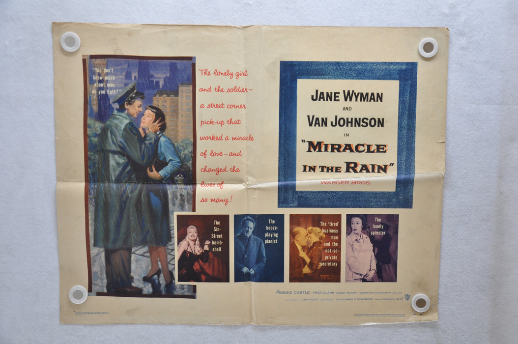 1956 Miracle in the Rain Original 1SH Movie Poster Jane Wyman Van Johnson   - TvMovieCards.com